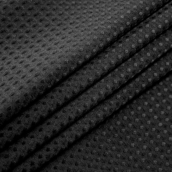 Barossa Design Waffle Weave Shower Curtain Hotel Luxury Spa, Black Heavyweight Fabric Shower Curtains for Bathroom, Washable & Water Repellent, Black, 71x72 Inch