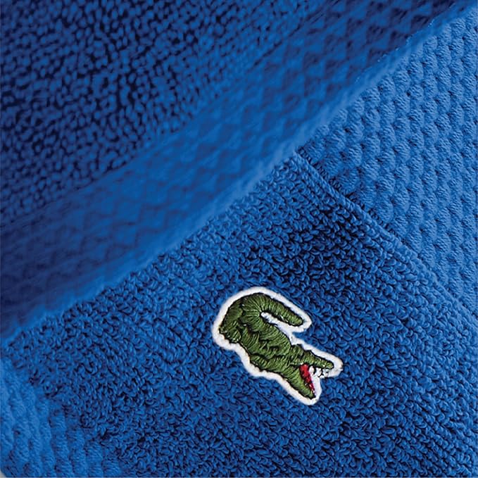 Lacoste Heritage 100% Supima Cotton Bath Sheet, Surf Blue, 35" x 70" – Highly Absorbent & Quick Drying, Premium Super Soft Bath Towel, Bathroom Essential, Gift for All Occasions, Machine Washable