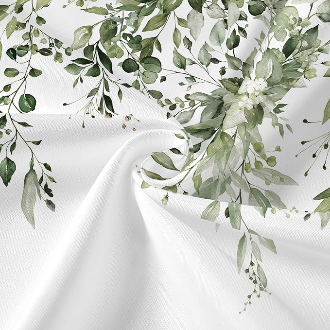Gibelle 3 in 1 Shower Curtain Set, 72x72 OliveGreen Eucalyptus Bath Curtain with PEVA Liner Set and 12 Metal Hooks, Waterproof Fabric Bathroom Curtain