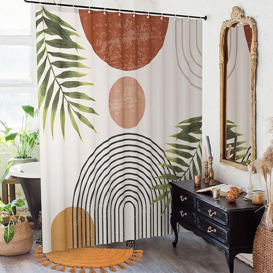 KIBAGA Beautiful Boho Shower Curtain for Your Bathroom - A Stylish 72" x 84" Modern Mid Century Curtain That Fits Perfect to Every Bath Decor - Ideal to Brighten Up Your Bohemian Bathroom at Home