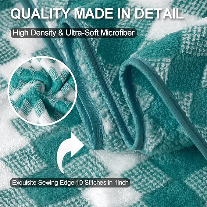 Hand Towels Set 2 Pack-16“x31” Ultra Soft Microfibers Bathroom Towel Set Highly Absorbent Quick Dry Luxury Premium Towel Lightweight Cozy Durable Hand Towel Collection Hotel Spa Gym Kitchen,Aqua