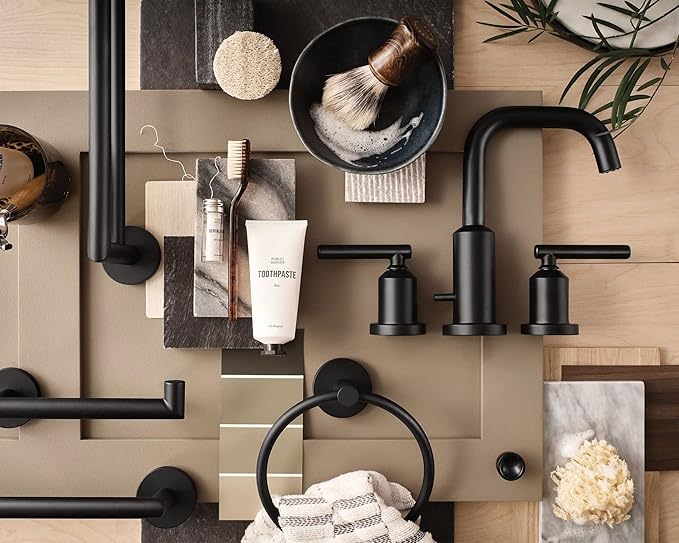 Moen Y5785BL Modern Bathroom Hand Towel Ring, Matte Black