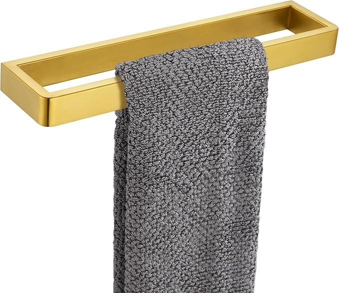 APLusee Brushed Gold Towel Bar, 304 Stainless Steel Towel Rack, Wall Mounted