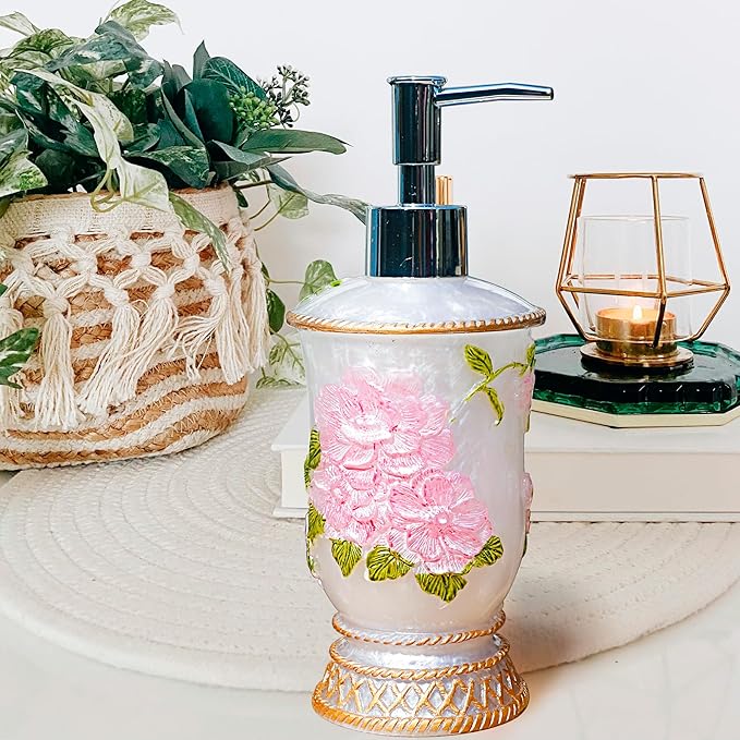 Vintage Bathroom Accessories, 5Piece Bathroom Accessories Set, Bathroom Set Features, Soap Dispenser, Toothbrush Holder, Tumbler & Soap Dish - Bath Gift Set