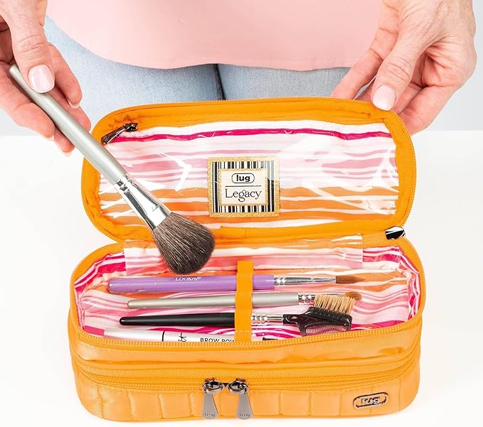 Lug Legacy Collection Double Decker Cosmetic Case, LEMON LIME