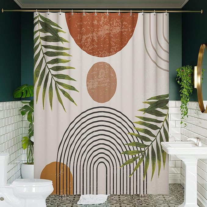 KIBAGA Beautiful Boho Shower Curtain for Your Bathroom - A Stylish 72" x 84" Modern Mid Century Curtain That Fits Perfect to Every Bath Decor - Ideal to Brighten Up Your Bohemian Bathroom at Home