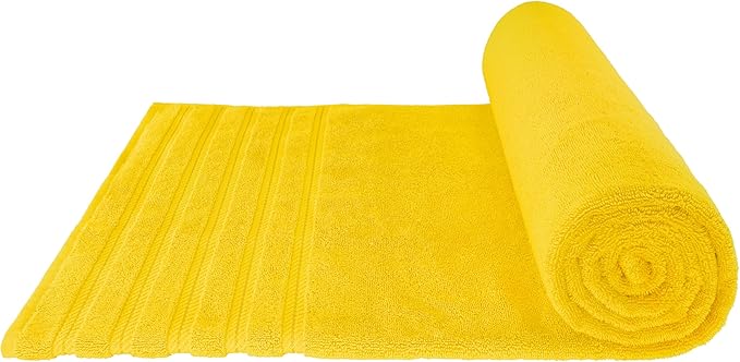 American Soft Linen 35x70 Jumbo Large Bath Towel, 600 GSM 100% Cotton Turkish Bath Sheet, Oversized Luxury Bath Towel for Bathroom Beach and Pool, Yellow