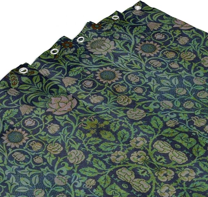 William Morris Original Design Vintage Shower Curtain Furniture Bathroom Fabric Decorations Washable Shower Curtain with Hooks 72x84 Inches(183x214cm), Style-9