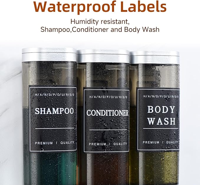 Shampoo and Conditioner Dispenser,Shower Soap Dispenser 3 Chamber No Drill Wall-Mounted for Bathroom & Hotel Leak-Proof Pumps, for Thick Liquids Like Conditioner - 1050ML High Capacity, Silver