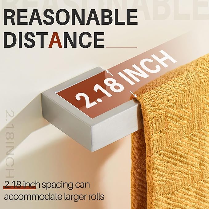 KOKOSIRI Hand Towel Bars Bath Towel Holder Brushed Nickel Wall Mount Kitchen Towels Rack Bathroom Hardware Stainless Steel, B3009BR