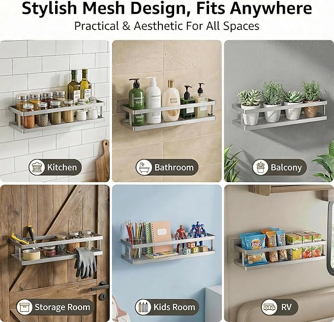 PUSDON Metal Wall Hanging Basket 2 Packs DIY Suitable for Multiple Scenes - Large Silver Grey Guardrail