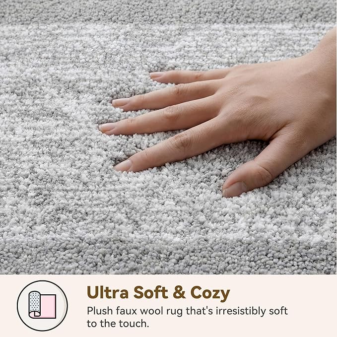 GRANNY SAYS Bathroom Rugs, Bath Mats for Bathroom Non-Slip, Super Soft and Water Absorbent, Microfiber Bath Rugs, Machine Wash Dry, Bath Rugs for Floor, Tub and Shower, 16" x 24" Grey & White