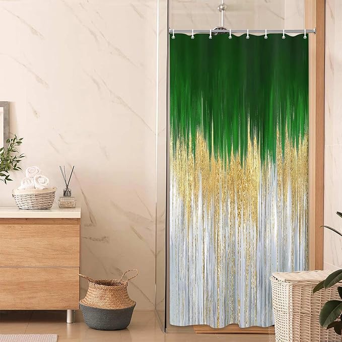 JAWO Abstract Shower Curtain, Modern Aesthetic Stripe Shower Curtain Set 72 X 72 Inches with 12 Hooks for Bathtub Bathroom Gray Purple Contemporary Abstract Painting Fabric