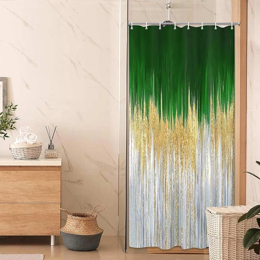 JAWO Abstract Shower Curtain, Modern Aesthetic Stripe Shower Curtain Set 72 X 72 Inches with 12 Hooks for Bathtub Bathroom Gray Purple Contemporary Abstract Painting Fabric
