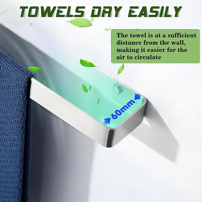 Alise Hand Towel Holder Towel Bar for Bathroom Wall Mount,SUS304 Stainless Steel Towel Rack for Bathroom and Lavatory,Kitchen,12'' Bath Towel Hanger Towel Rail,Brushed Nickel