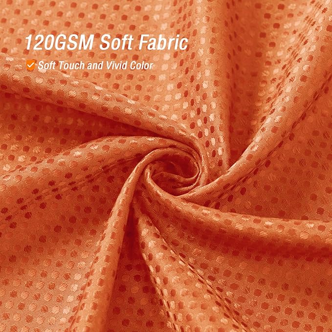 Gibelle Extra Long Shower Curtain 72 x 84, Tall Waffle Weave Textured Fabric Shower Curtain for Bathroom, Water Repellent, Machine Washable, Burnt Orange
