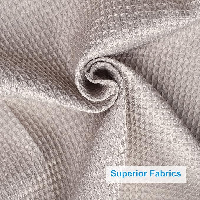AmazerBath Waffle Shower Curtain, Khaki Shower Curtain Fabric with Waffle Weave, Hotel Quality Bathroom Shower Curtains, Heavy Duty, 72 x 72 Inches