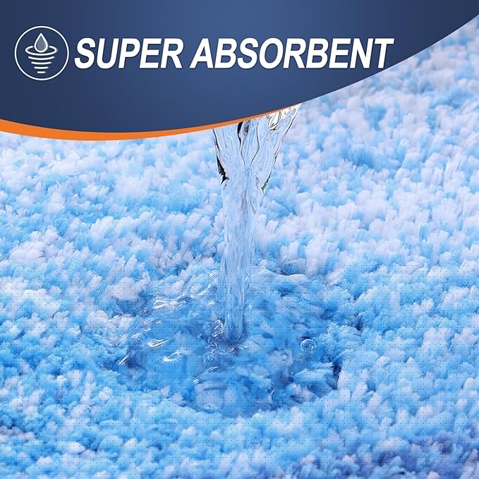 OLANLY Bathroom Runner Rugs 59x20, Extra Soft Absorbent Microfiber Bath Rugs, Rubber Backing, Quick Dry, Washable Bath Mats for Bathroom Floor, Tub and Shower, Home Decor Accessories, Light Royal Blue