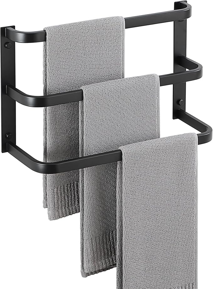 Towel Racks for Bathroom 16 Inch, SUS304 Stainless Steel Rustproof 3 Towel Bars Wall Mount, Heavy Duty Towel Holder for Bathroom Laundry Room Hotel Modern Home Decor
