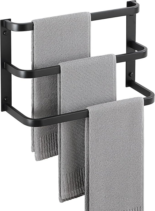 Towel Racks for Bathroom 16 Inch, SUS304 Stainless Steel Rustproof 3 Towel Bars Wall Mount, Heavy Duty Towel Holder for Bathroom Laundry Room Hotel Modern Home Decor