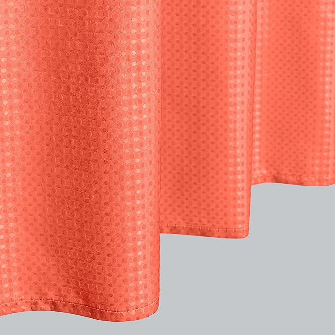 Mrs.Naturall Peach Shower Curtain with Hooks Set Coral Bathroom Accessories Decor Waterproof Cute Shower Curtains for Girls Bathroom Salmon