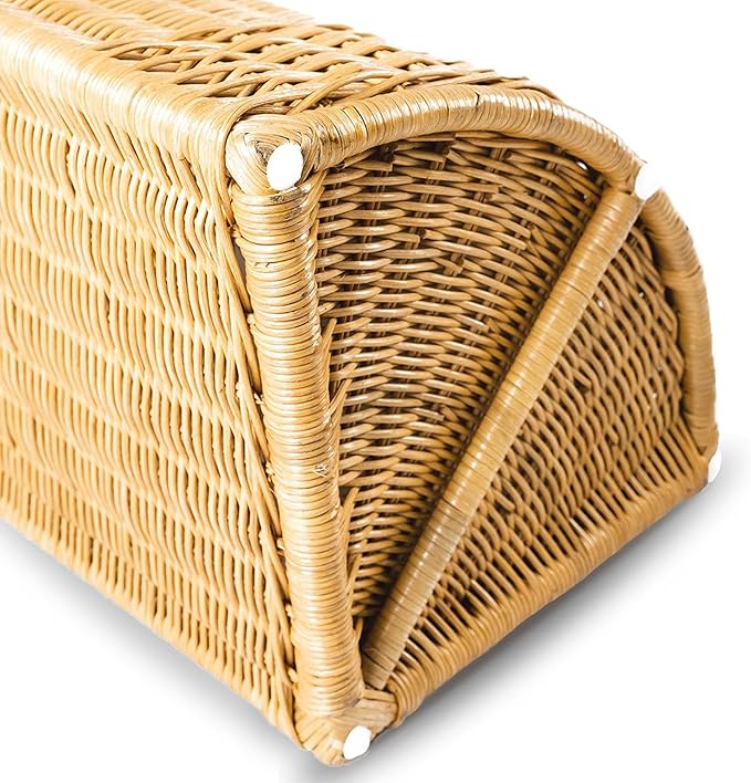 The Basket Lady Corner Wicker Laundry Hamper, 15 in L x 15 in W x 28 in H, Sandstone