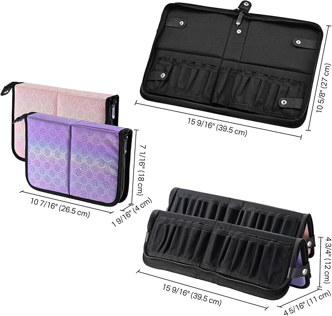 BYOOTIQUE 4in1 Rolling Makeup Case with 2 Foldable Makeup Brush Bags, Professional Cosmetic Train Case for Makeup Artist, Travel & Beauty Salon