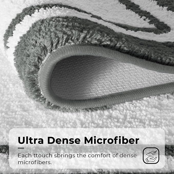 GRANNY SAYS Microfiber Bathroom Rugs Non Slip Washable, Water Absorbent Bathroom Mats for Tub, Soft Bath Mats for Bath Floor & Shower, 24" x 36", Deep Grey Bath Rugs