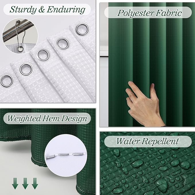Bathroom Set - 27PC Bathroom Sets with Shower Curtain and Rugs, Green Bathroom Set, Green Bathroom Accessories Set with Push-lid Trash Can, Toilet Brush & Soap Dispensers