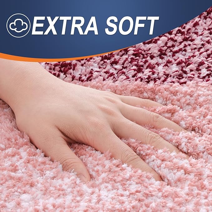 OLANLY Bathroom Rugs Mat 34x21, Extra Soft Absorbent Microfiber Bath Rugs, Rubber Backing, Quick Dry, Machine Washable Bath Mats for Bathroom Floor, Tub and Shower, Home Decor Accessories, Red