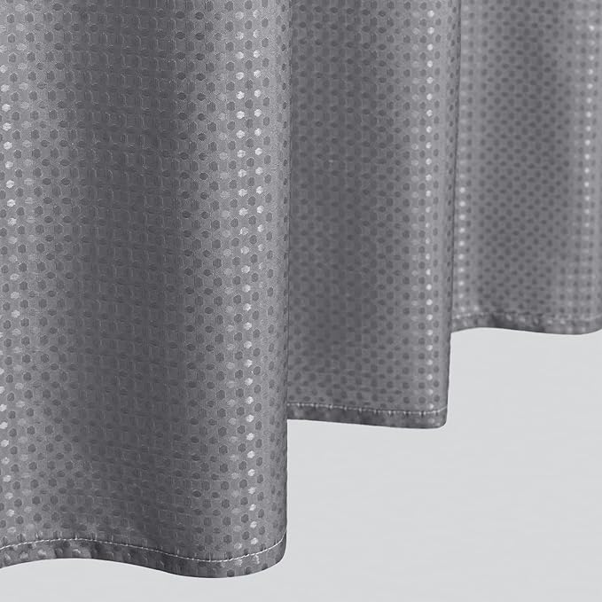 Mrs.Naturall Silver Grey Hotel Style Shower Curtain Small Size Luxury Ombre Waterproof Waffle Cloth Shower Stall Curtains for RV Bathroom Grey and White 36 x 72 Inch L