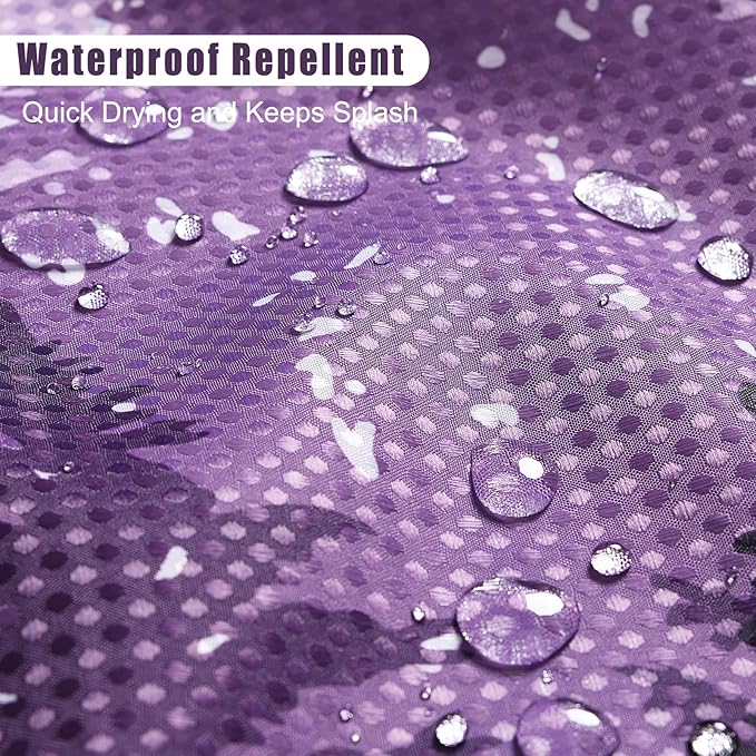 Hokibero Purple Misty Forest Mountain Nature Tree Fabric Shower Curtains for Bathroom Waterproof Heavy Duty Navy Blue and White Woohitedland Shower Curtain Bathtubs Hotel, 72 x 72 inch