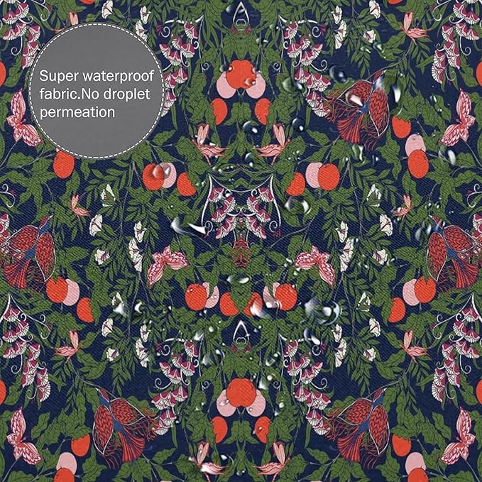 Bohemia William Morris Art Shower Curtain, Flowers Birds and Berries Retro Shower Curtain Sets for Bathroom Fabric Bath Curtain Washable 12 Hooks 72x84 Inches(183x214cm), Style-6