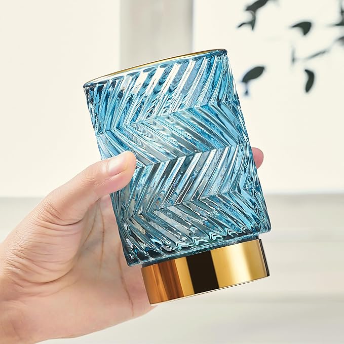 Makeup Brush Holder Organizer,Toothbrush Holders,Desk Pen Pencil Holder,Multifunctional Vintage Glass Brush Cup???A40-3-US???