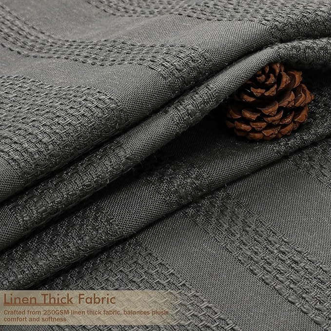 OVZME Boho Stall Shower Curtain, Narrow Soft Fabric Striped Textured Bathroom Shower Curtain with Tassel, Modern Farmhouse Machine Washable Bath Decor, 36Wx72L Inches, Charcoal Grey