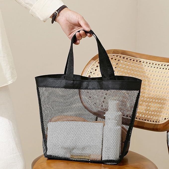Mesh Shower Caddy Portable for College Dorm Room Essentials, Small Shower Tote Toiletry Bag Basket, Quick Dry Hanging Organizer for Bathroom, Gym, Camp, Travel, Cruise, Beach