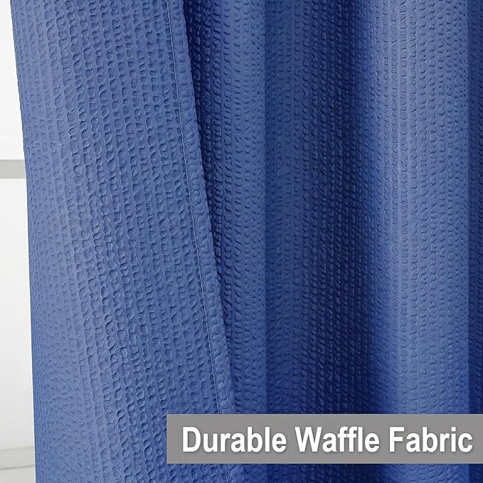OVZME Berry Cute Shower Curtain, Embossed Textured Fabric Shower Curtain for Bathroom - Soft Cloth & Hotel Spa Luxury, Water Repellent, Machine Washable Shower Curtain, 72X72, Royle Blue