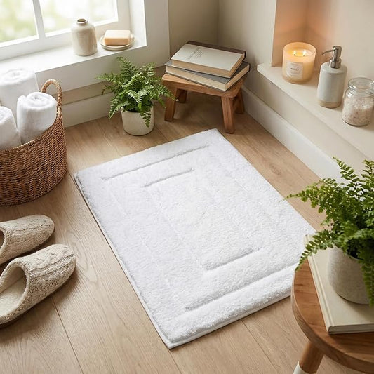 GRANNY SAYS White Bathroom Rug Mat, Bath Mats for Bathroom Non-Slip, 24" x 36", Super Soft and Water Absorbent, Microfiber Bath Rugs, Machine Wash Dry, Large Bath Rugs for Bath Floor