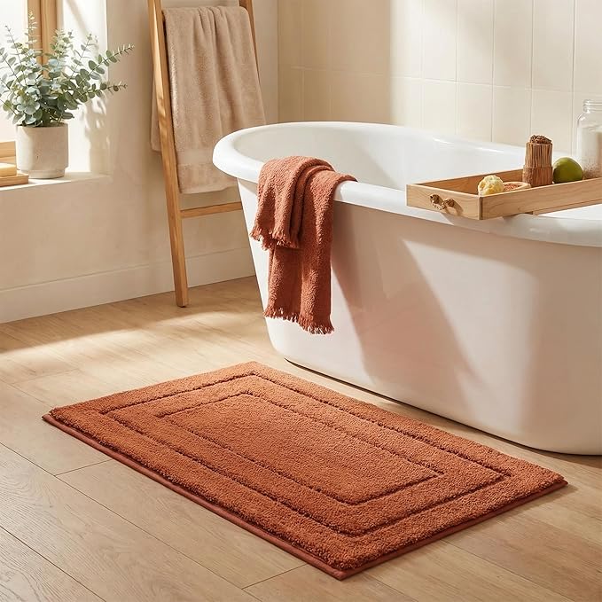 GRANNY SAYS Bathroom Rug Mat, Bath Mats for Bathroom Non-Slip, 24" x 36", Super Soft and Water Absorbent, Microfiber Bath Rugs, Machine Wash Dry, Large Bath Rugs for Floor, Terracotta