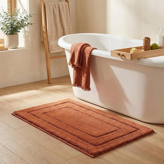 GRANNY SAYS Bathroom Rug Mat, Bath Mats for Bathroom Non-Slip, 24" x 36", Super Soft and Water Absorbent, Microfiber Bath Rugs, Machine Wash Dry, Large Bath Rugs for Floor, Terracotta