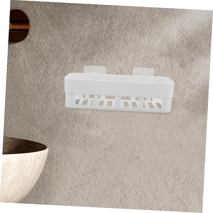 ABOOFAN Wall Suction Storage Holder Hanging Shelves Toilet Storage Rack Easy Install White