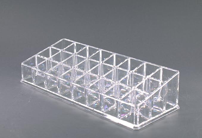 Clear Acrylic Makeup Case and Lipstick or Brush Holder with 24 Compartments