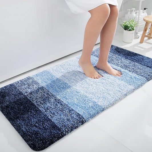 OLANLY Bathroom Rugs Mat 44x32, Extra Soft Absorbent Microfiber Bath Rugs, Rubber Backing, Quick Dry, Machine Washable Bath Mats for Bathroom Floor, Tub and Shower, Home Decor Accessories, Navy