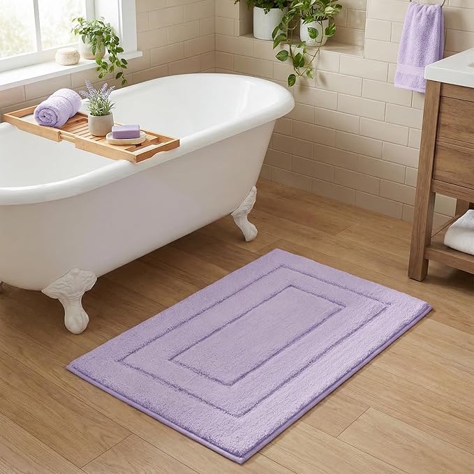 GRANNY SAYS Bathroom Rugs Non Slip, 24" x 36", Bath Rugs for Bathroom Washable, Bath Mats for Floor, Microfiber Bath Mat for Tub, Absorbent Bath Rugs for Shower Room, Lavender