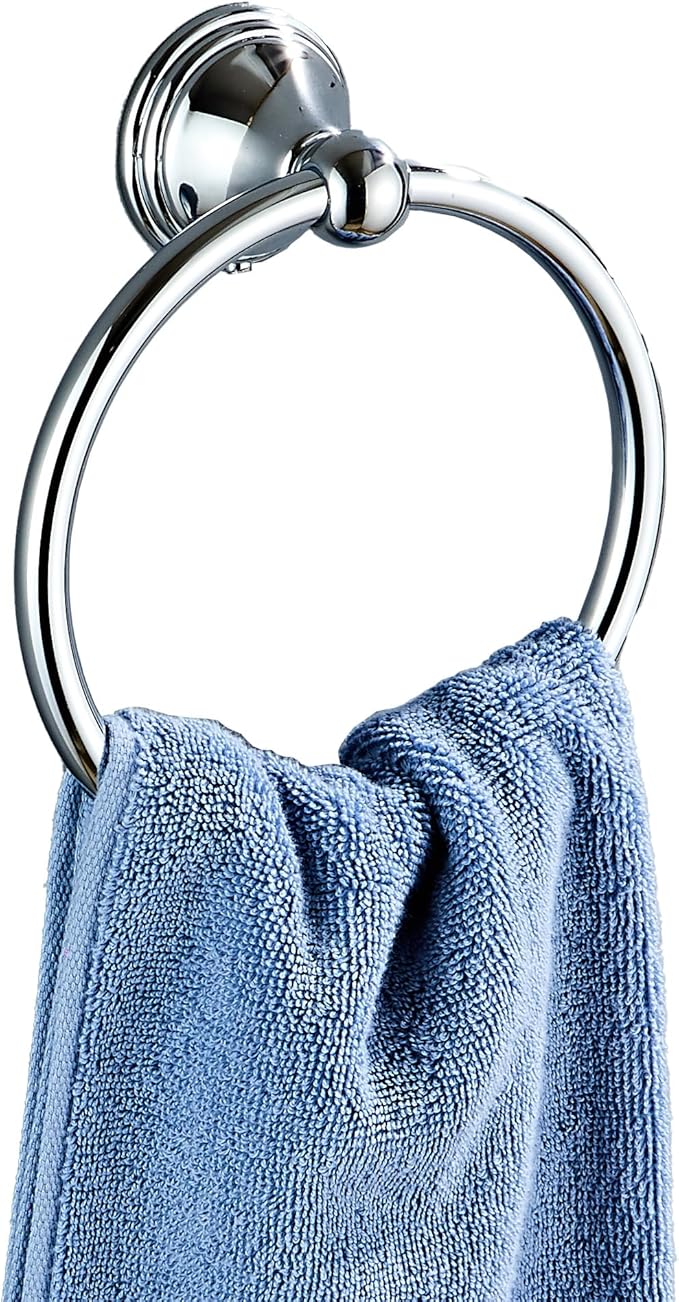 Towel Ring for Bathroom, Chrome Hand Towel Holder 2 Pack, Bathroom Accessories and Towel Racks for Bathroom Wall Mount