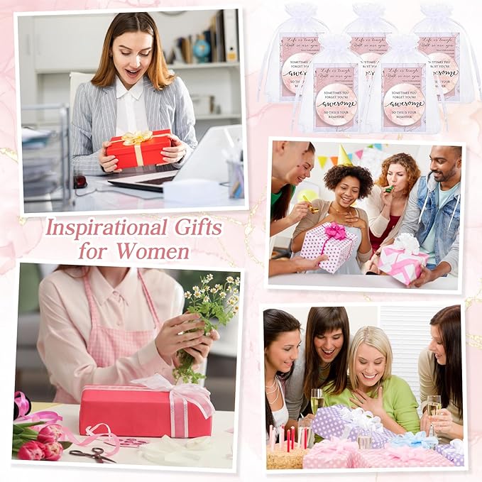 25 Set Mother's Day Inspirational Compact Mirror Religious Bulk Gift for Women Christian Mini Makeup Pocket Mirror Administrative Professional Gift with Card for Volunteer Employee Teacher (Pink)