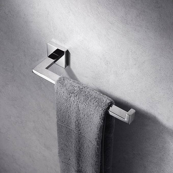 Miyili Towel Ring Bathroom Hand Towel Holder Square Style Towel Rack Wall Mounted Polished Stainless Steel, D06C
