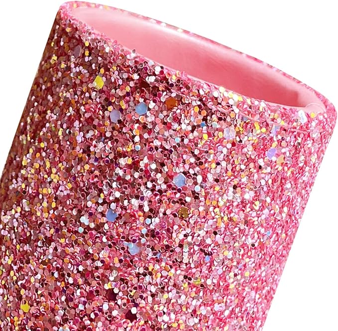 Bling Sequins Makeup Brush Holder, Cute Glitter Vanity Decor Organizer, Cosmetic Brushes Comb Pen Storage Holders Cup (Pink)