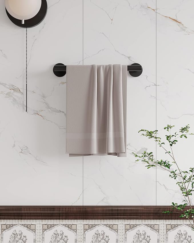 RARXTR 12 Inches Matte Black Towel Bar for Bathroom Kitchen Hand Towel Holder Dish Cloths Hanger SUS304 Stainless Steel RUSTPROOF Wall Mount (Matte Black 12-inch)