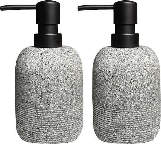 GalDal 2pcs/Set Grey Soap Lotion Dispenser with A Spare Pump,Liquid Hand Soap Dispenser Sets for Bathroom Countertop, Soap Dispenser for Kitchen.